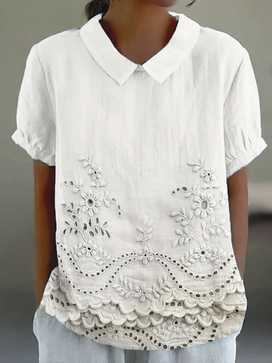 Tabea | Bluse mit Blumenstickerei