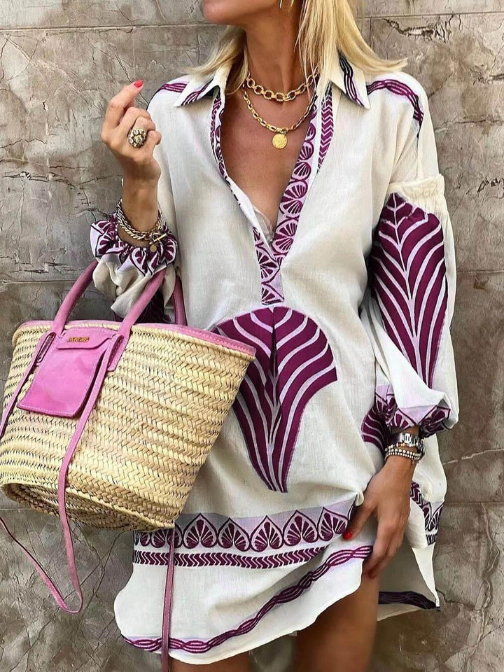 Theresa | Minikleid Sommer mit einzigartigem Print Semplice und tropisch