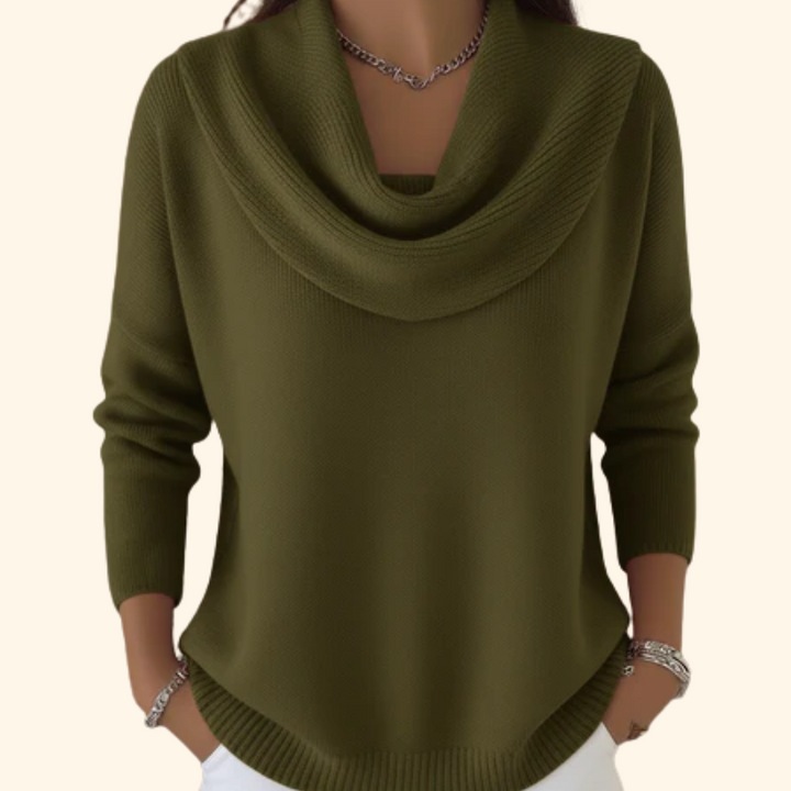 Mia | Pullover mit Wasserfallkragen