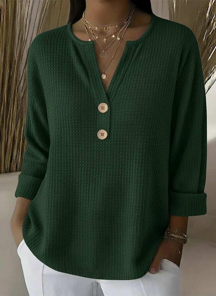 Monika | Henley-Shirt mit Waffelstruktur