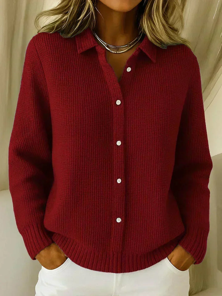 Beate | Strukturierte Strickjacke mit Knopfleiste