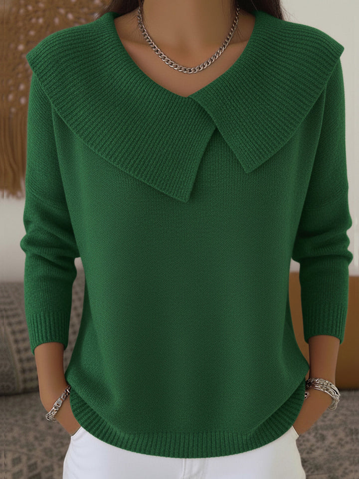 Emilie | Kuscheliger Pullover mit Umschlagkragen