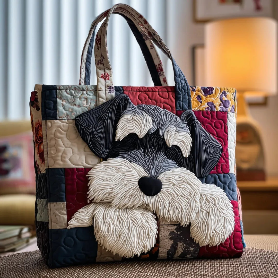 Nina | Gesteppte Tragetasche mit Motiv Schnauzer