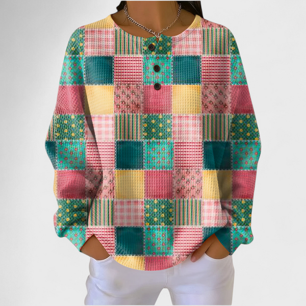 Lena™ | Pullover im Patchwork-Karo
