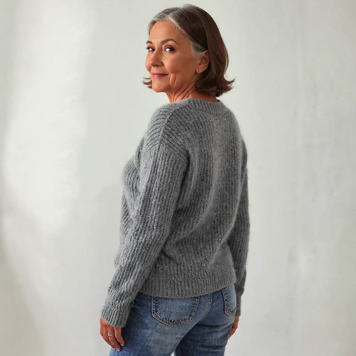 Hildegard™ | Pullover mit Schafen in Grau