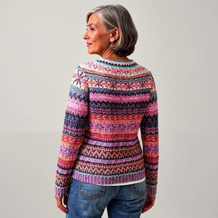 Gundula™ | Pullover im Streifenmix in Pink