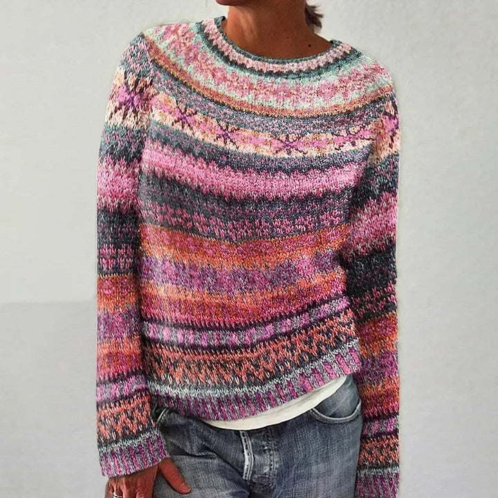 Gundula™ | Pullover im Streifenmix in Pink