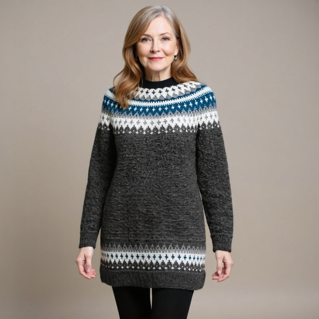 Käthe™ | Langer Pullover mit Norwegersaum