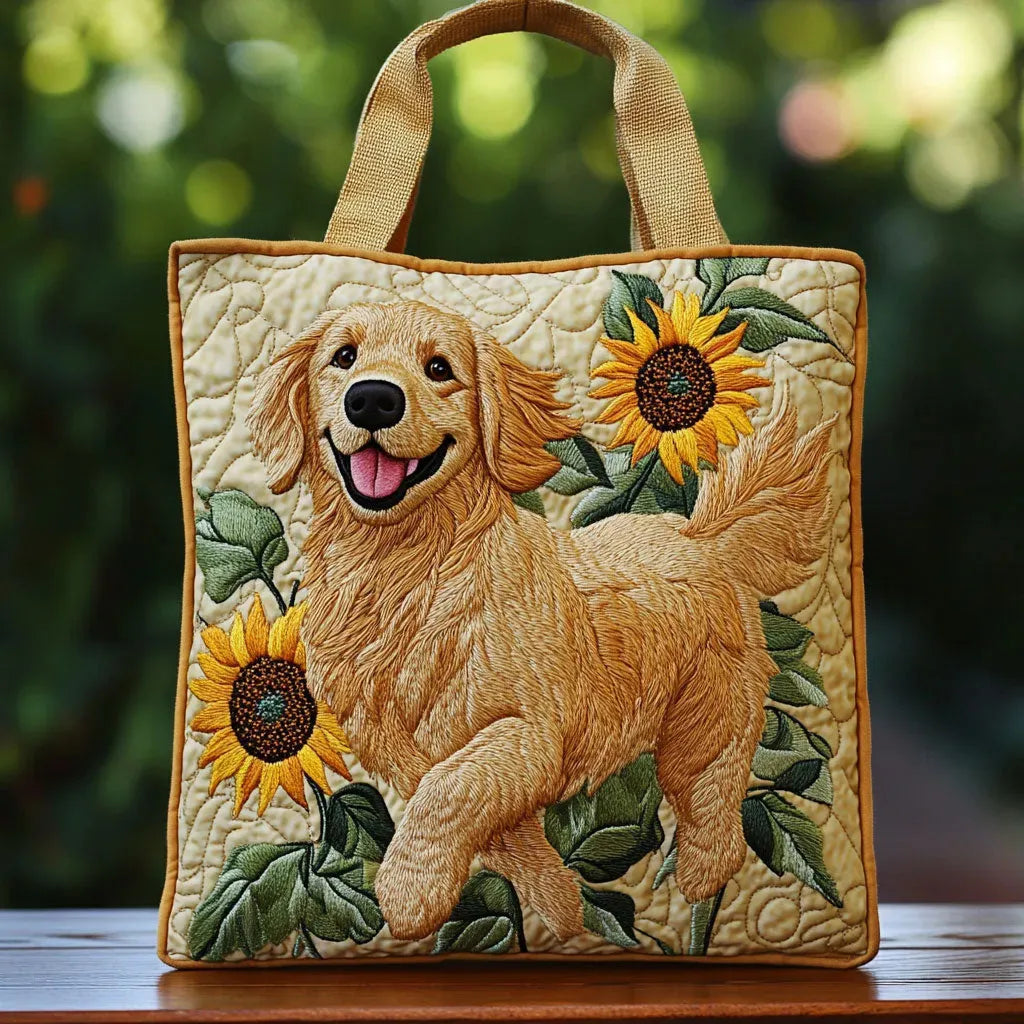 Leonie | Gesteppte Tragetasche mit Motiv Golden Retriever