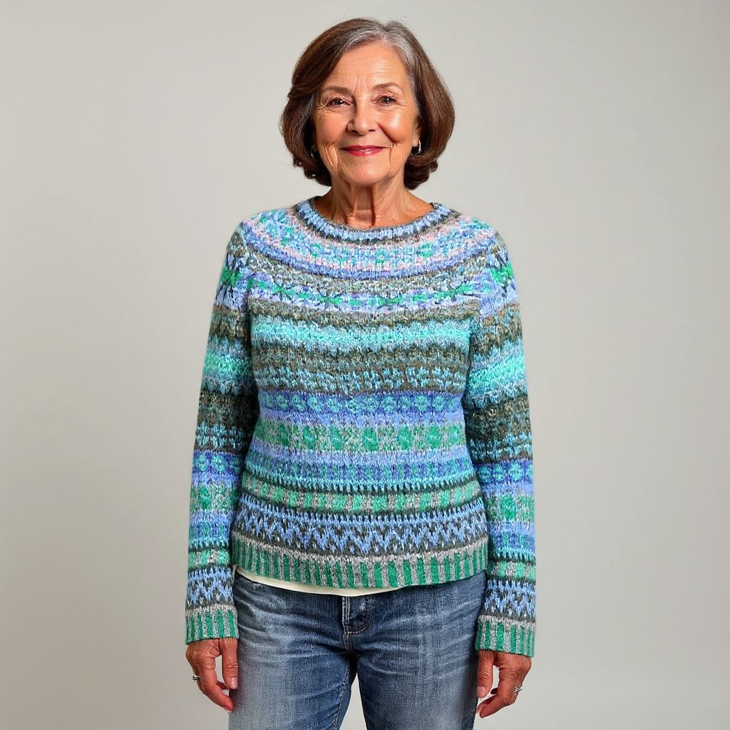 Hedwig™ | Pullover im Streifenmix in Türkis