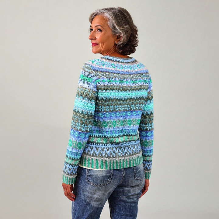 Hedwig™ | Pullover im Streifenmix in Türkis
