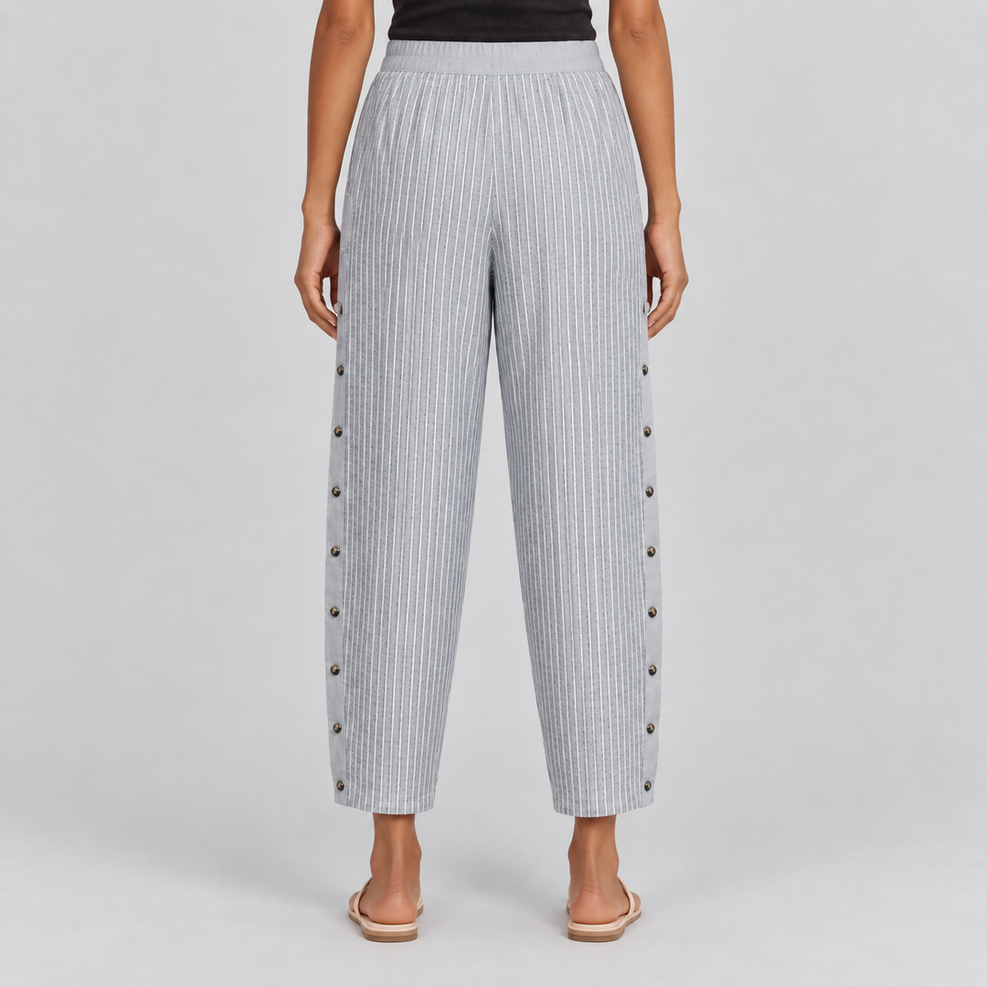 Linaya - Gestreifte Knopfhose
