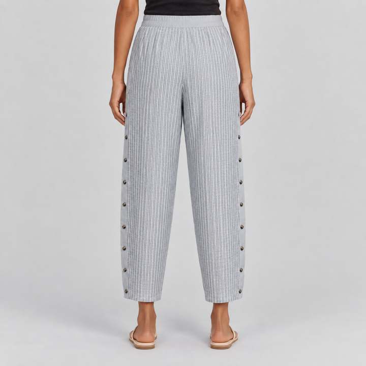 Linaya - Gestreifte Knopfhose