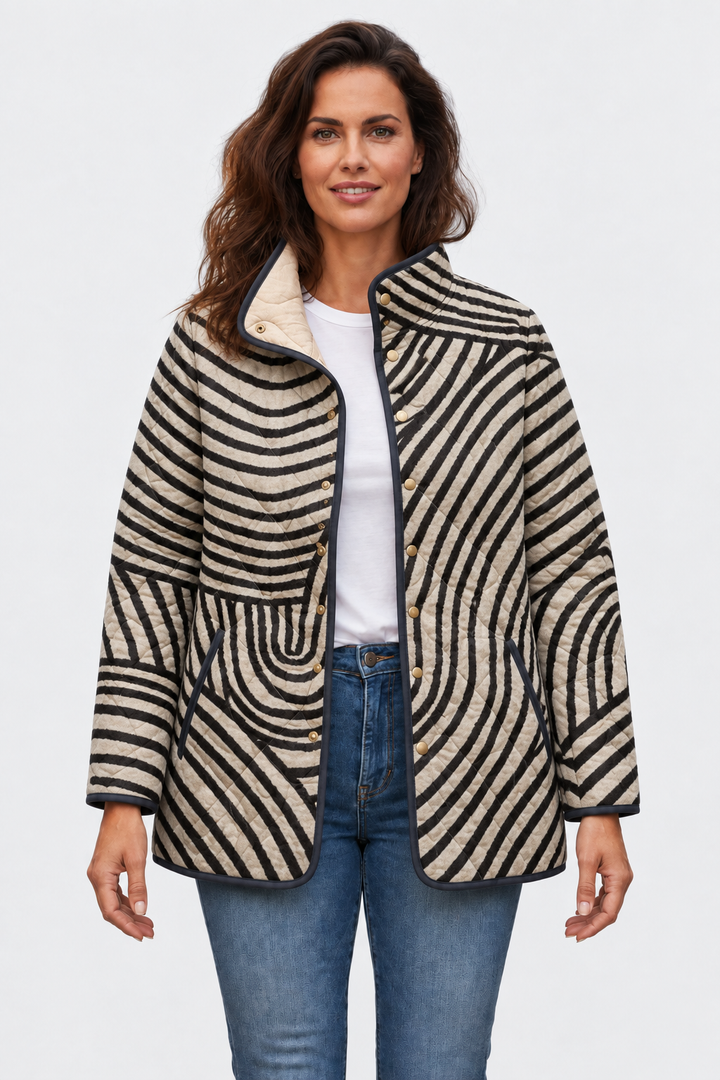Ortrud™ | Steppjacke im Streifen-Wirbel