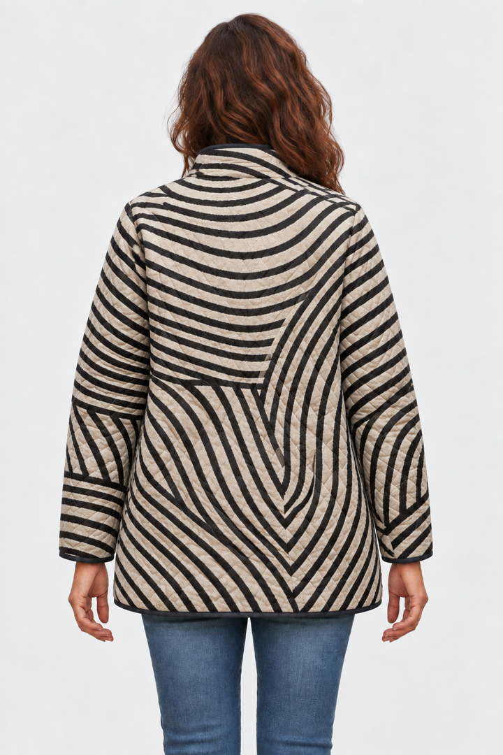 Ortrud™ | Steppjacke im Streifen-Wirbel