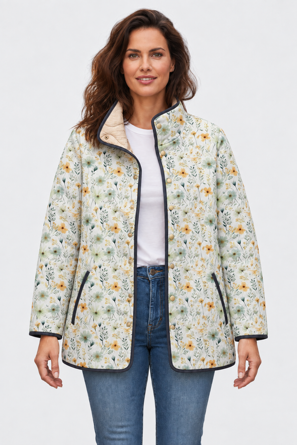 Waltraud™ | Steppjacke mit Streublümchen