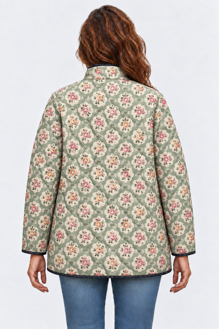 Traudel™ | Steppjacke mit Rosen auf Salbei