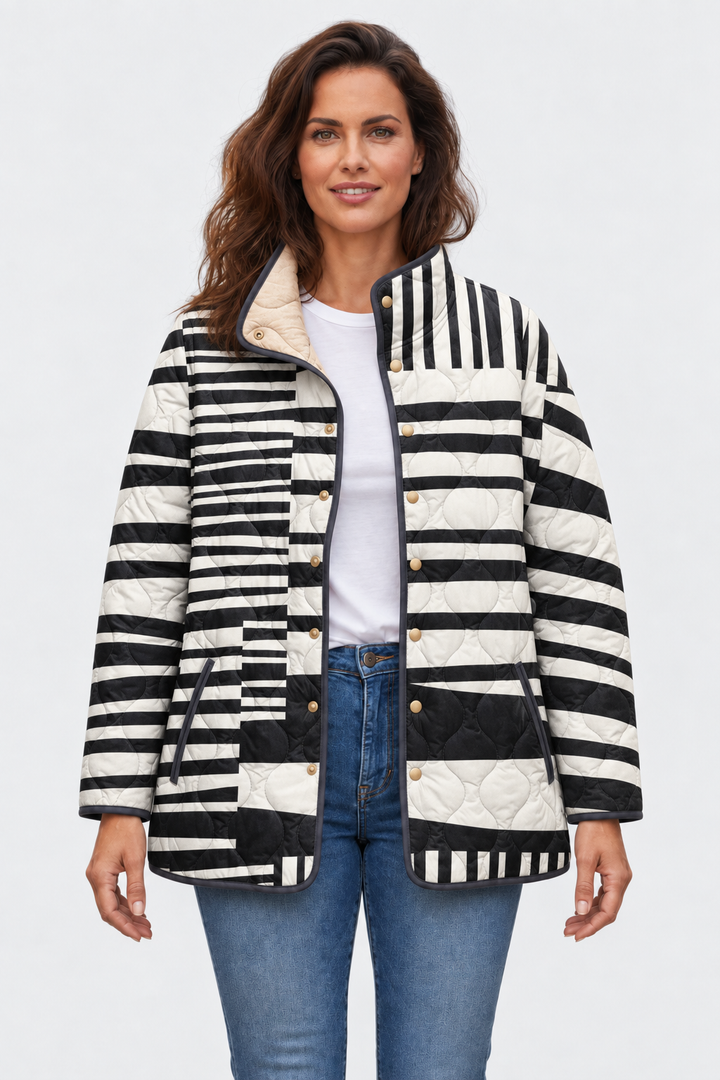 Ulla™ | Steppjacke im Streifenmix