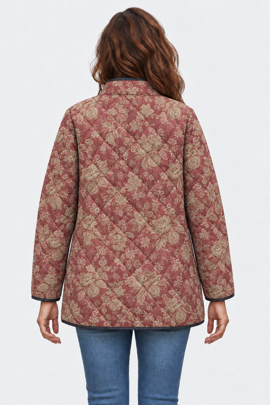 Berit™ | Steppjacke mit Blüten in Rostrot