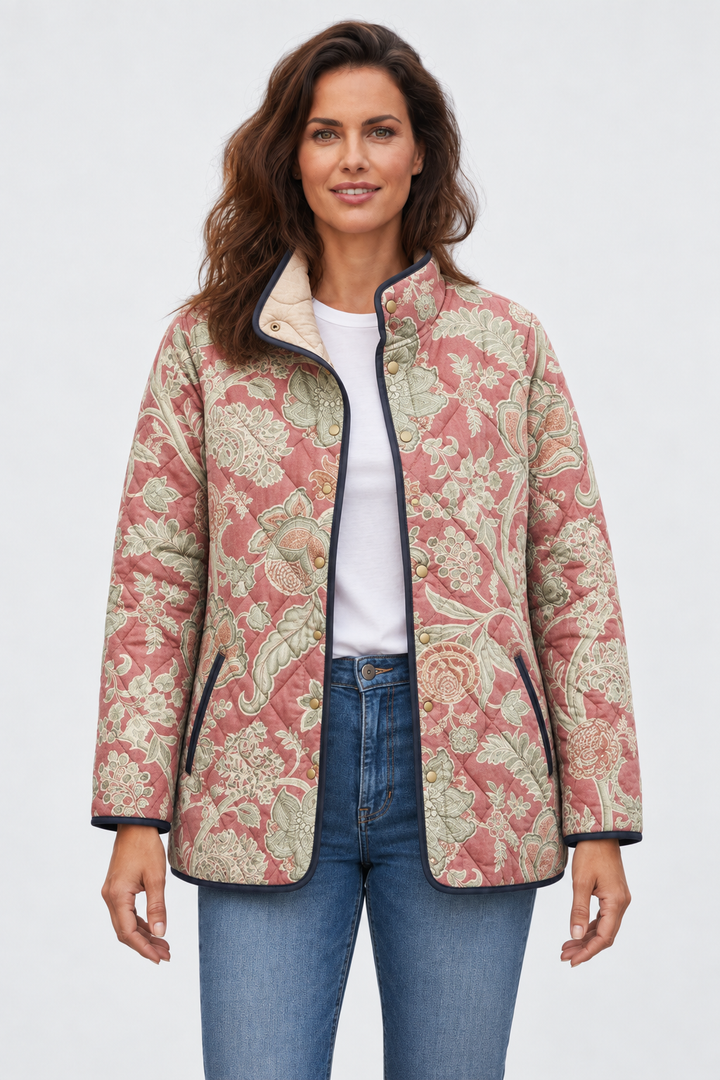 Annika™ | Steppjacke mit Ornamenten in Altrosa