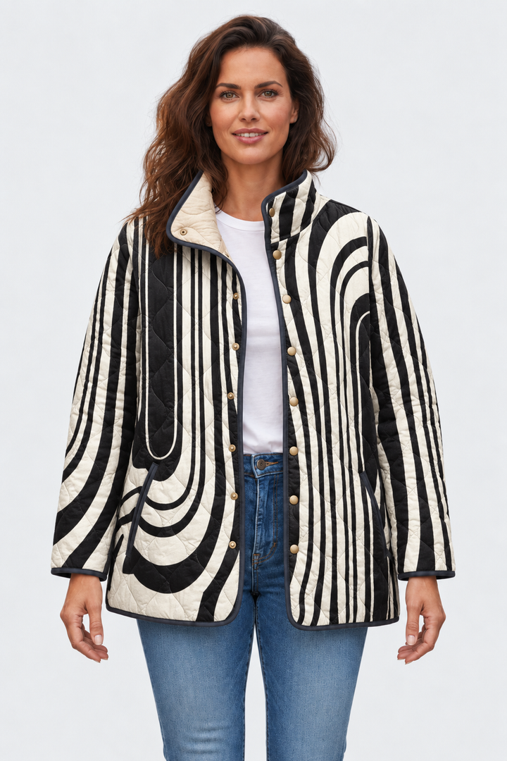 Hanne™ | Steppjacke im Zebra-Muster