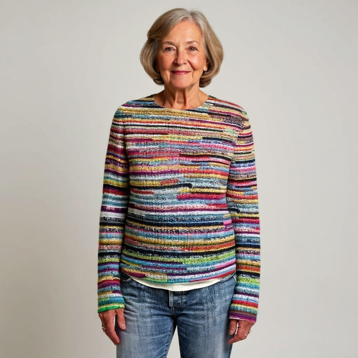 Herta™ | Pullover in feinen Regenbogenstreifen