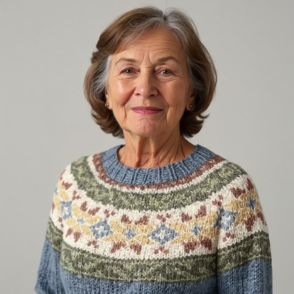 Kornelia™ | Pullover mit Blütenpasse in Graublau