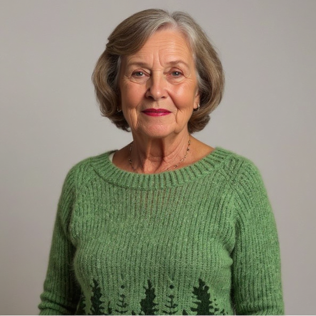 Adelheid™ | Pullover mit Tannen in Waldgrün