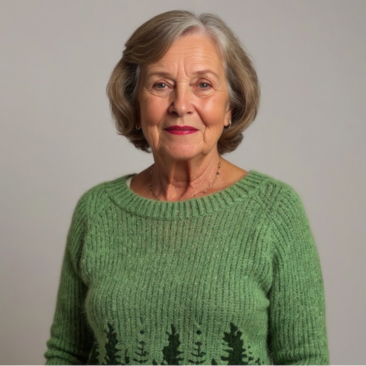 Adelheid™ | Pullover mit Tannen in Waldgrün