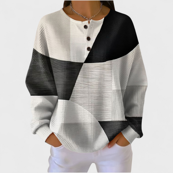 Iris™ | Pullover im Farbblock in Schwarz-Weiß