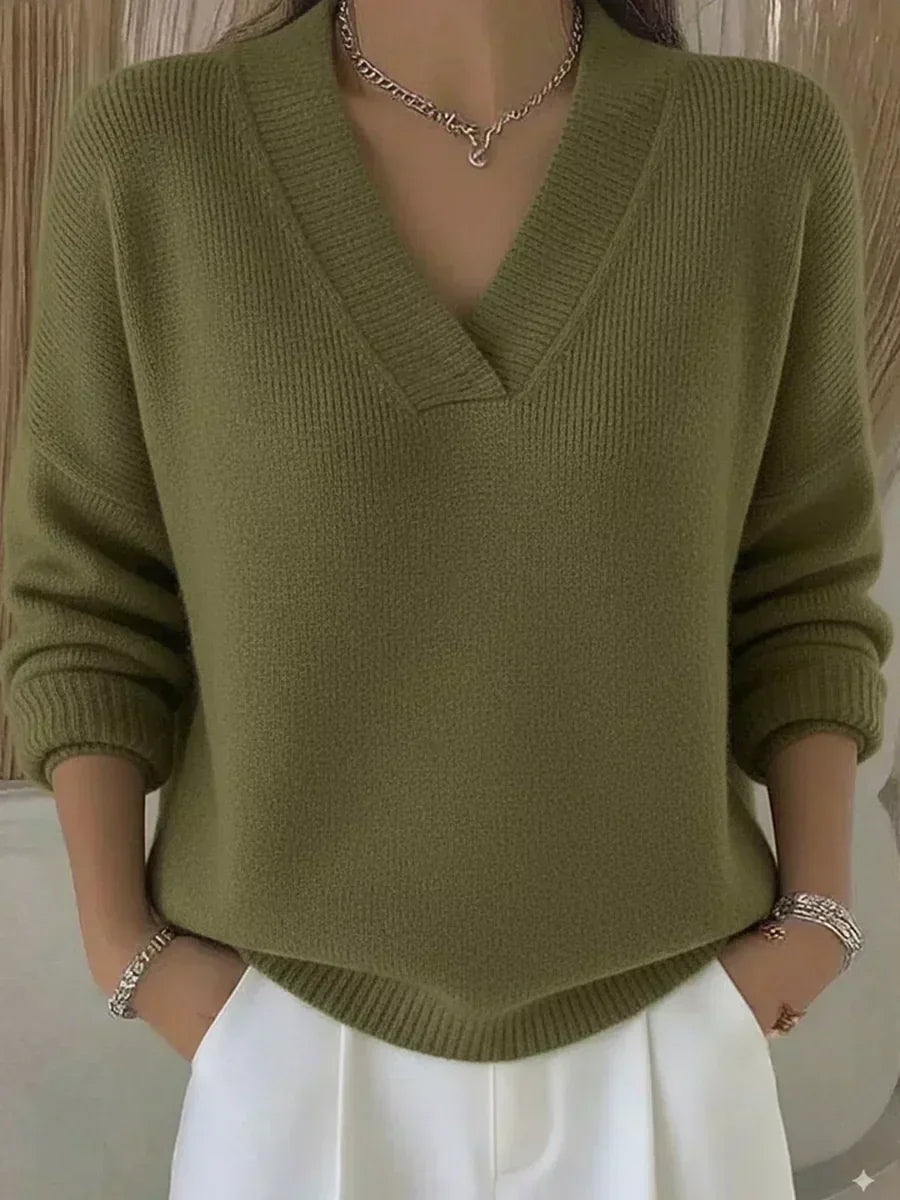 Franziska | Lockerer Pullover mit V-Ausschnitt