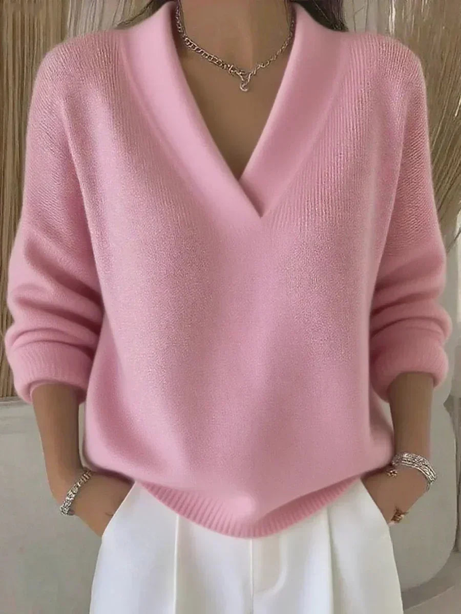 Franziska | Lockerer Pullover mit V-Ausschnitt