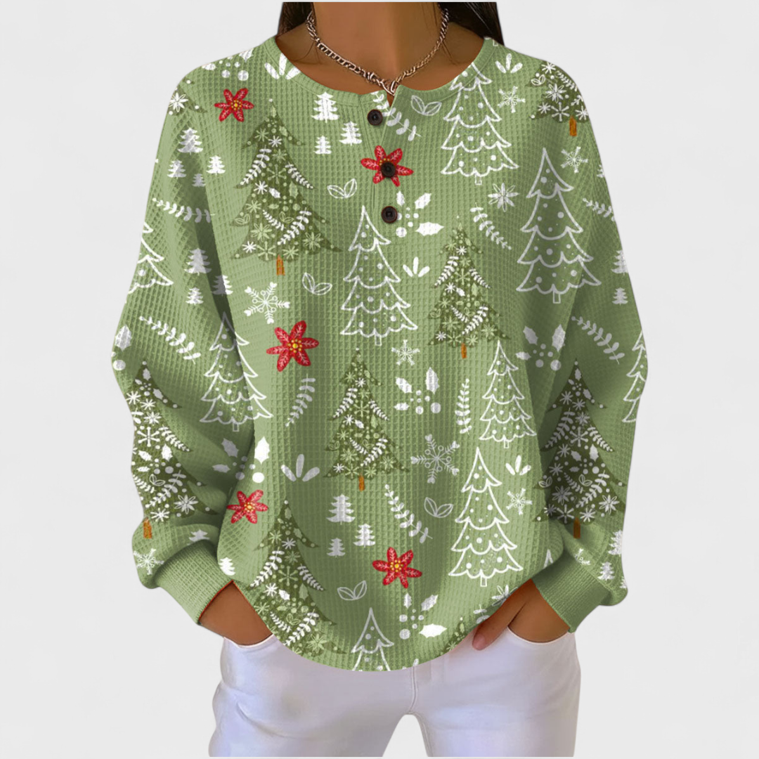 Ingrid - Pullover mit Weihnachtsbaummuster