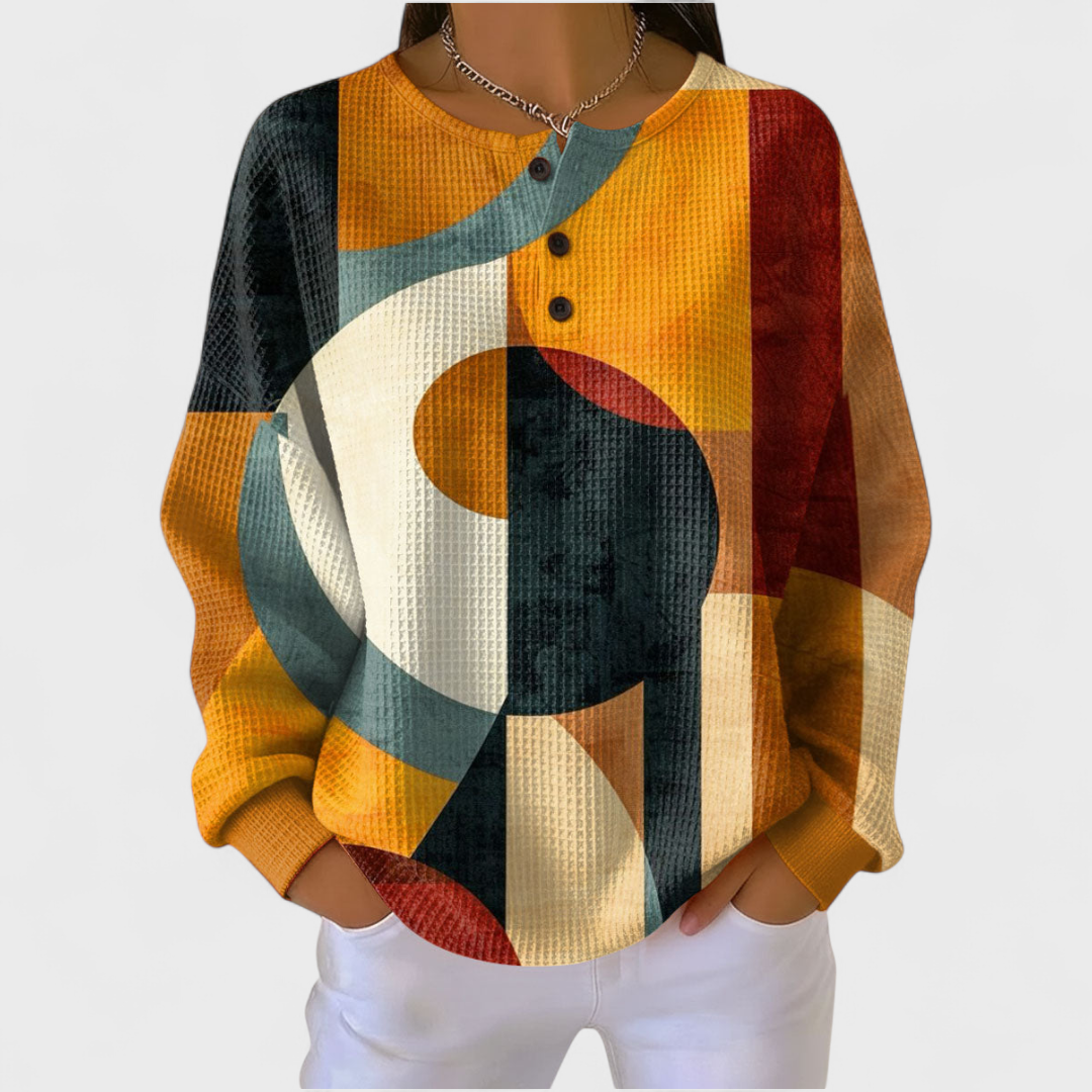 Lea - Pullover aus strukturiertem Material mit geometrischen Mustern