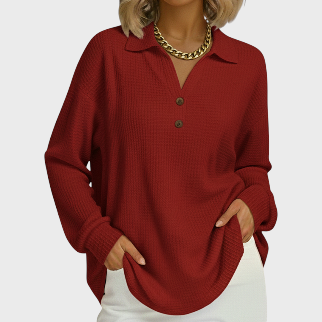 Emilie™ | Pullover in Orange mit Kragen
