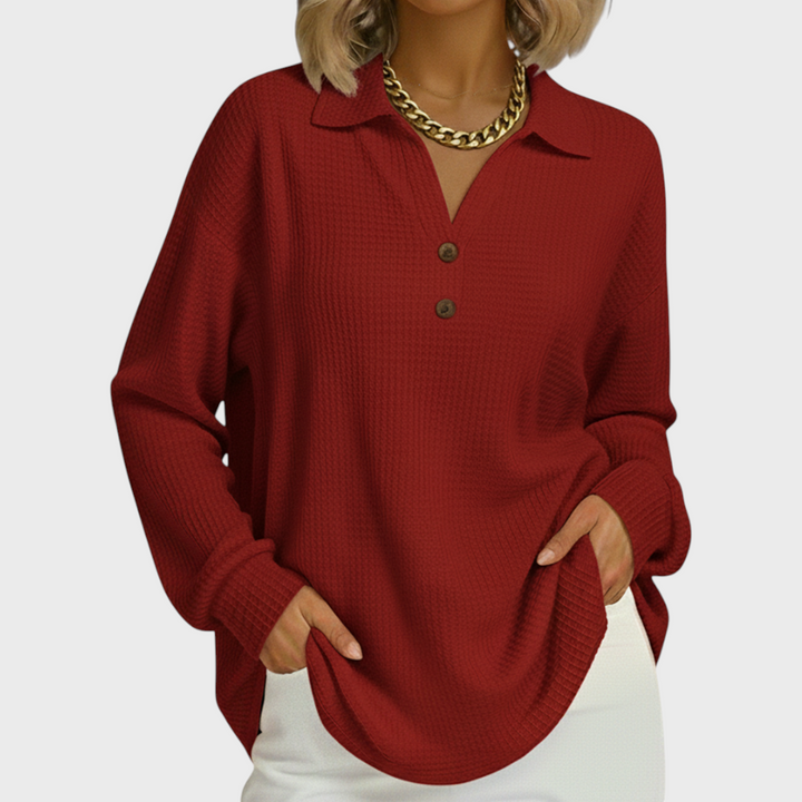 Emilie™ | Pullover in Orange mit Kragen