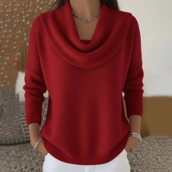 Mia | Pullover mit Wasserfallkragen