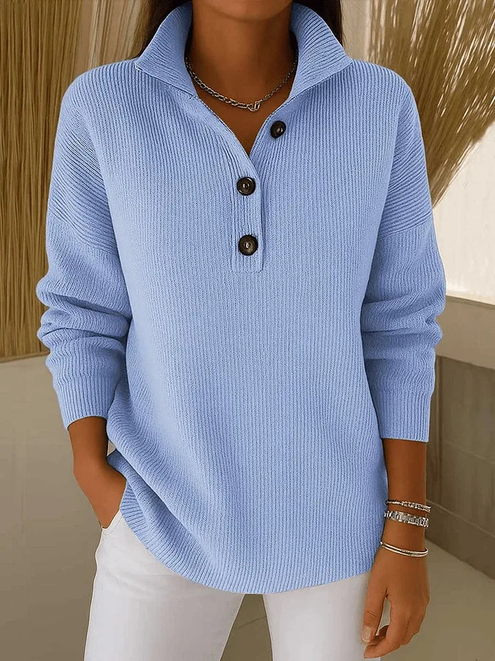 Annika | Pullover mit Polokragen und V-Ausschnitt