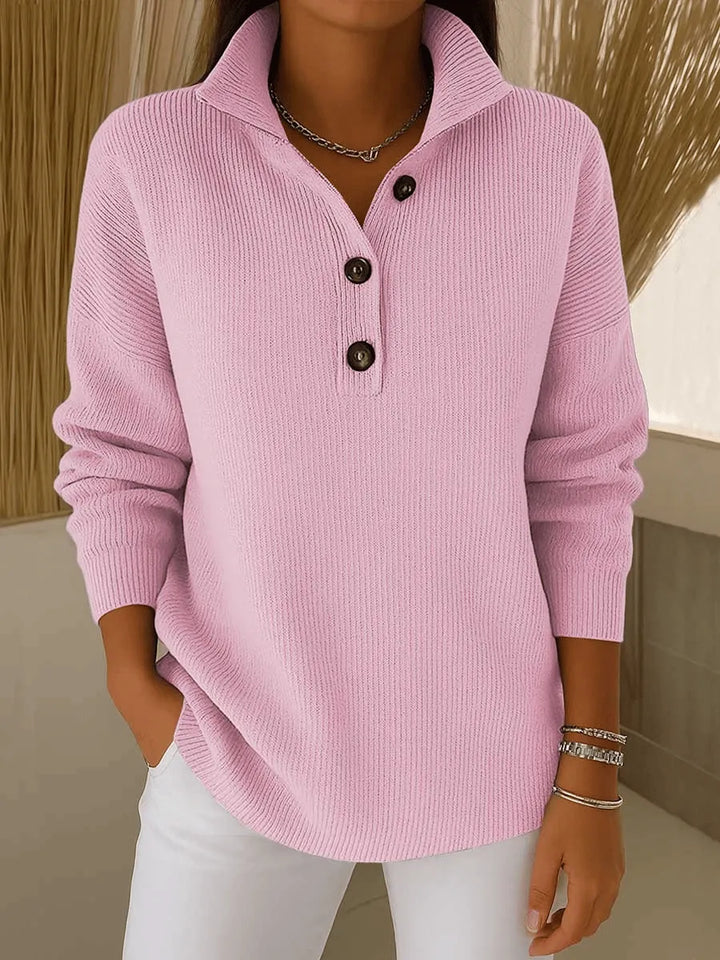 Annika | Pullover mit Polokragen und V-Ausschnitt