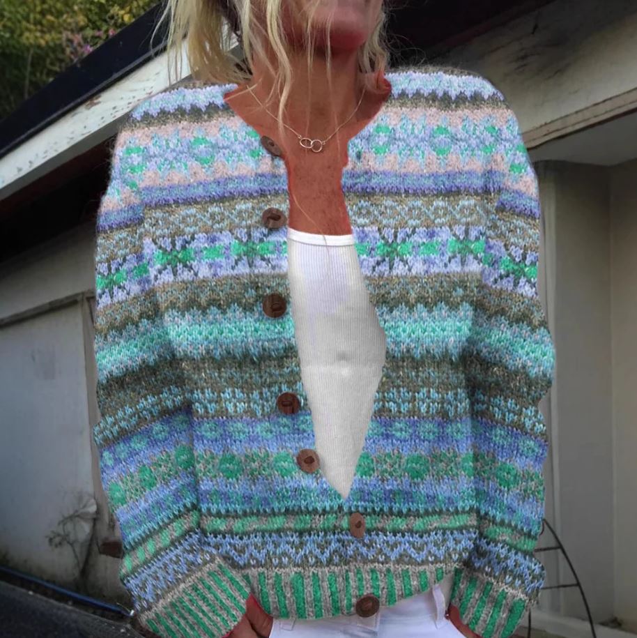 Doris | Blaue Strickjacke