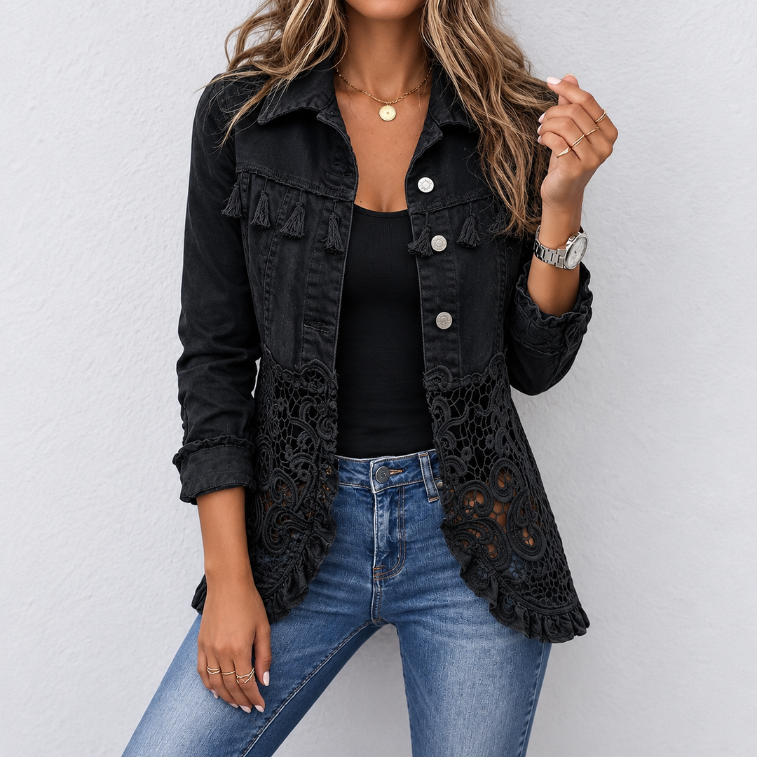 Bettina™ | Kurze Jacke mit Ajour-Saum