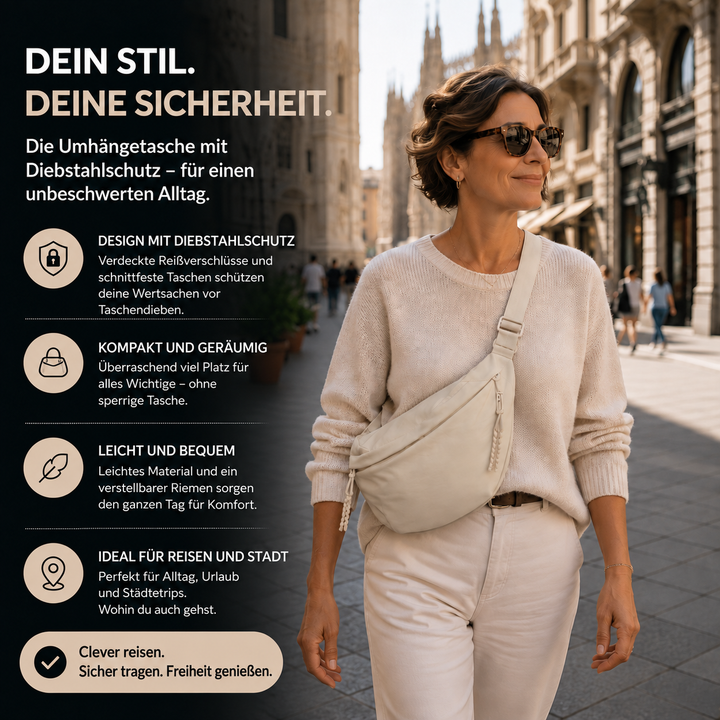 Hannah | Schultertasche in Beige