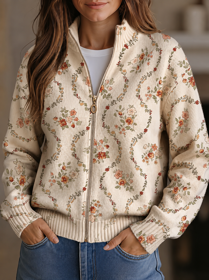 Hannelore™ | Cardigan mit zarten Blütenranken