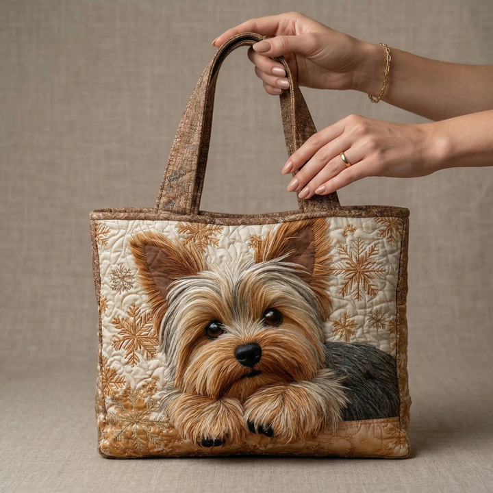 Julia | Gesteppte Tragetasche mit Motiv Yorkshire Terrier