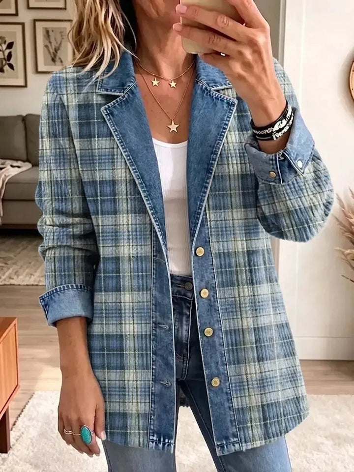 Annika | Retro-Jeansjacke mit Kunstdruck