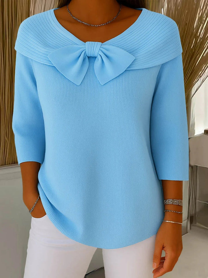 Sabine | Rippstrickpullover mit Schleifendetail