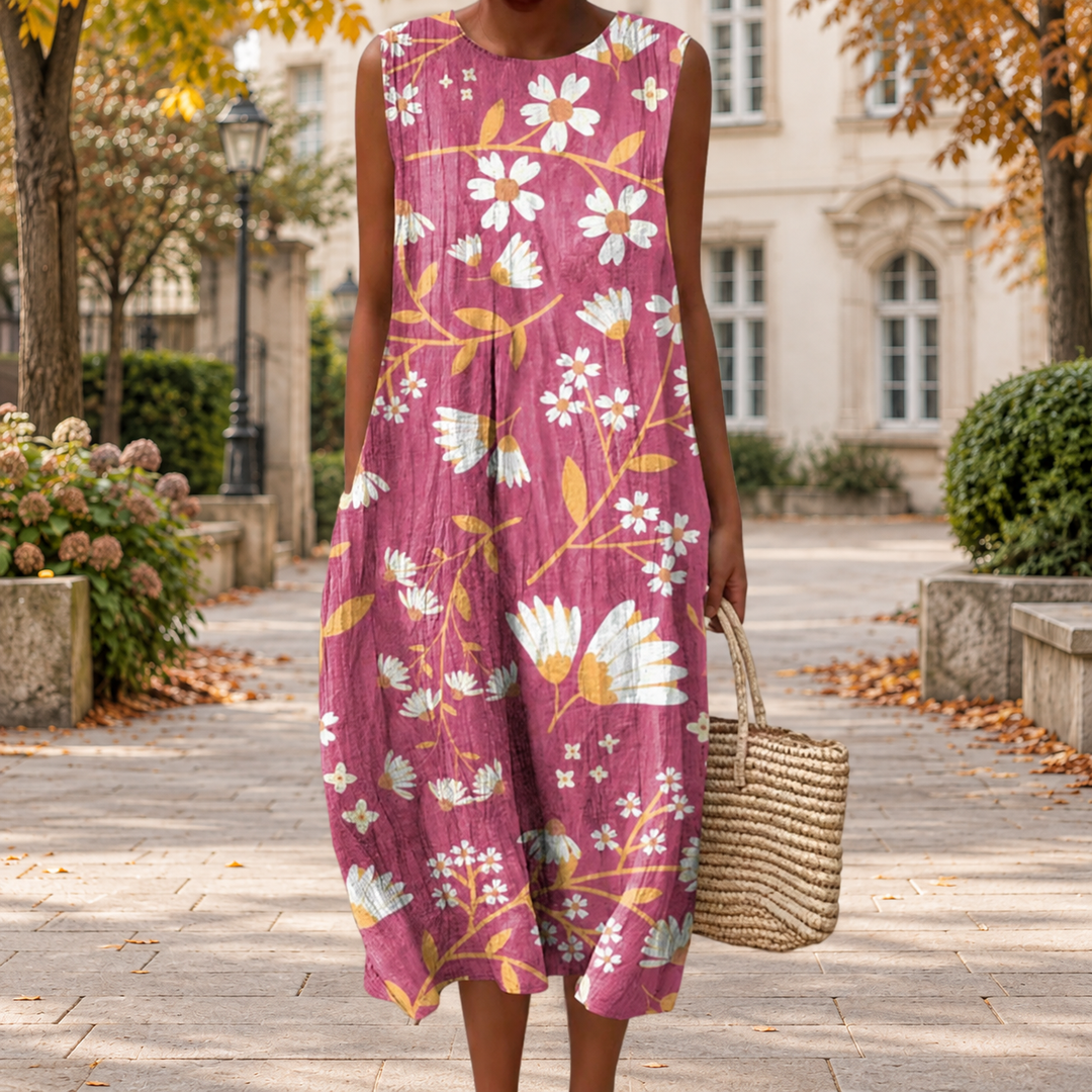 Bequemes ärmelloses Herbstkleid