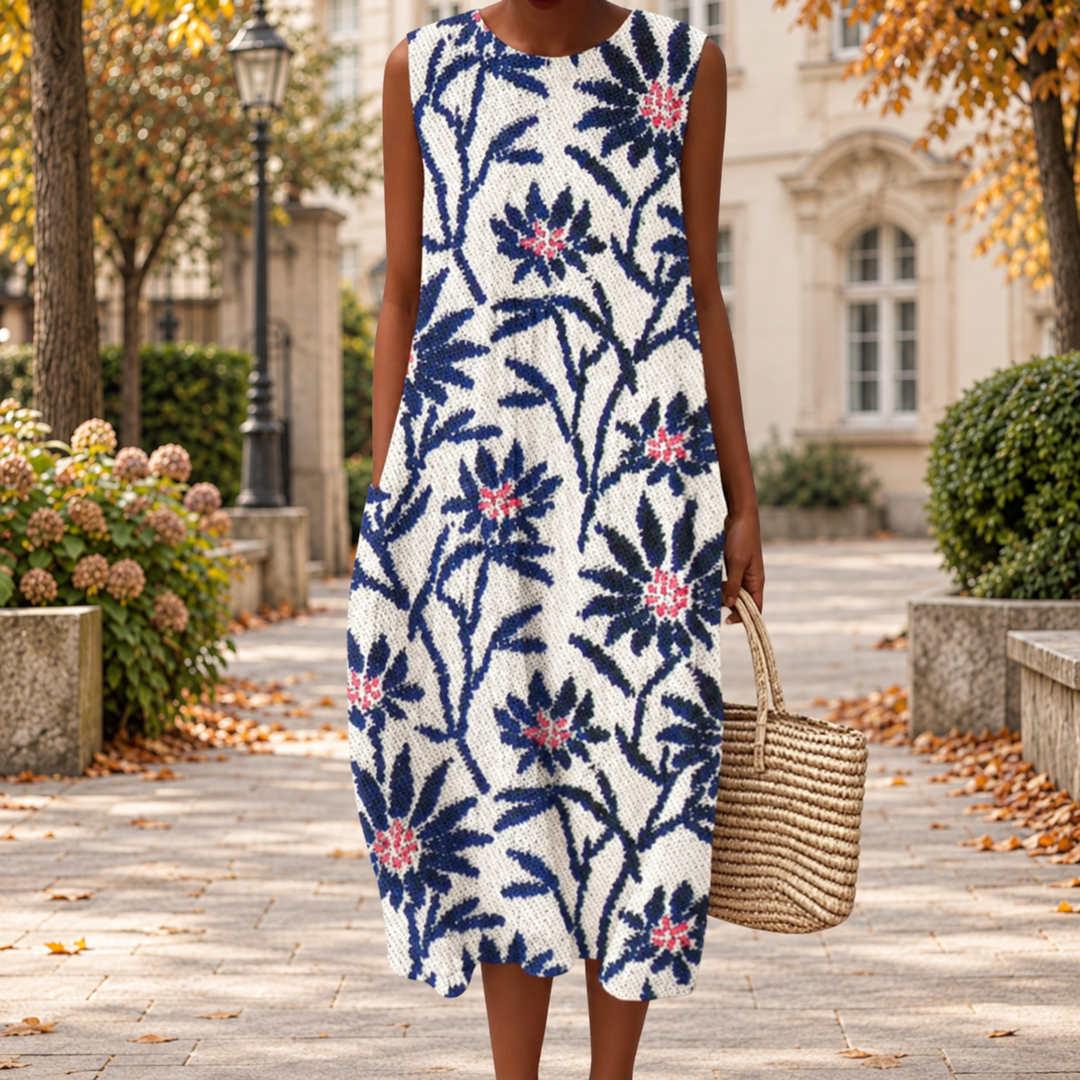 Bequemes ärmelloses Herbstkleid