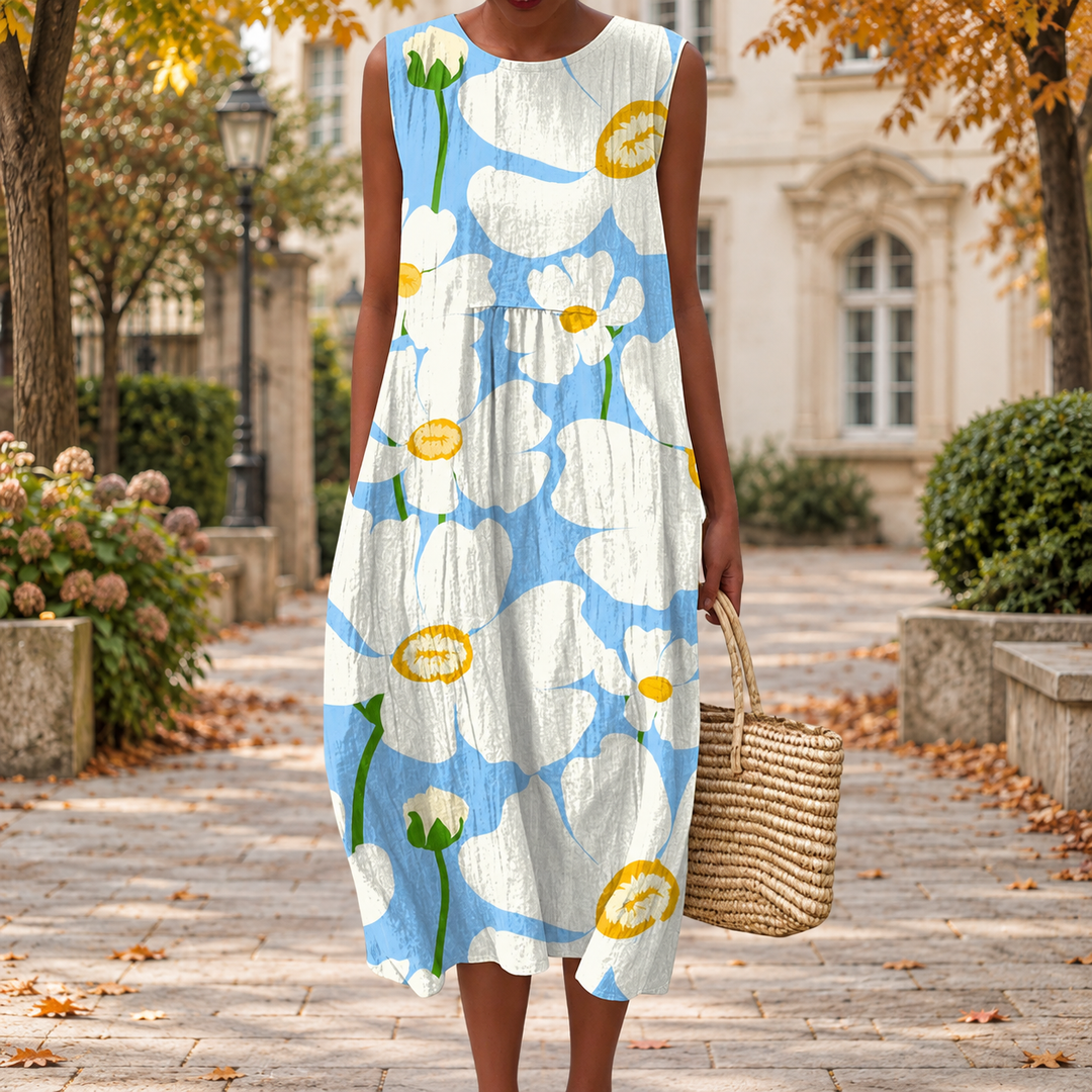 Bequemes ärmelloses Herbstkleid