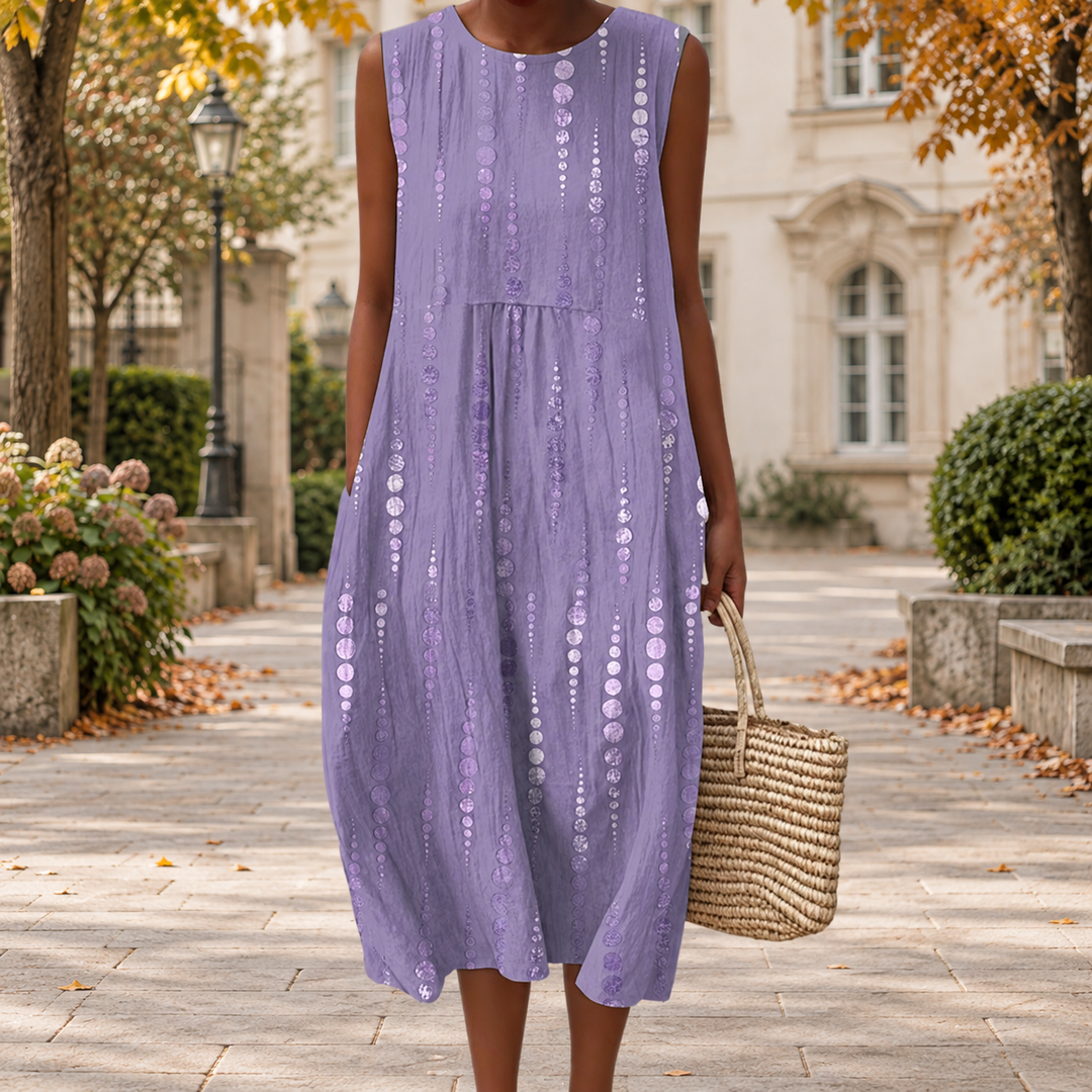 Bequemes ärmelloses Herbstkleid